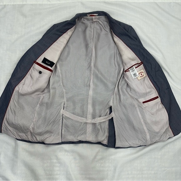 Brooks Brothers Men’s size 44R Red Fleece Line Gray Wool Blend Suit Jacket - Picture 14 of 14